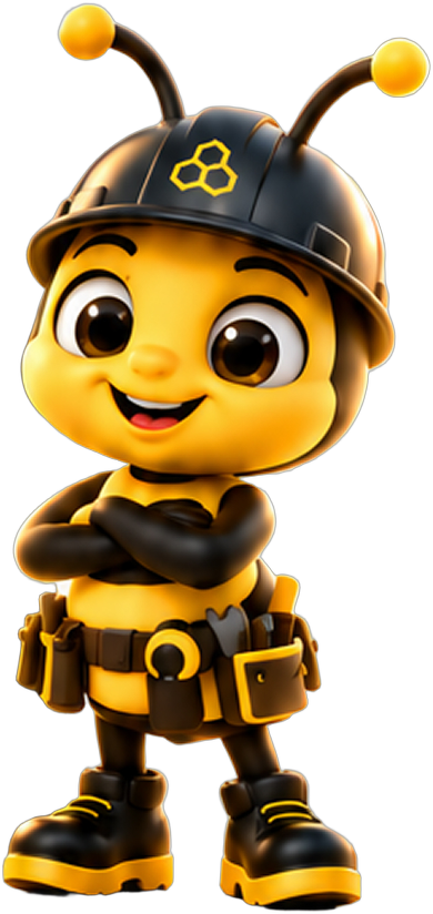 Honeybuild-bien med sikkerhedshjelm